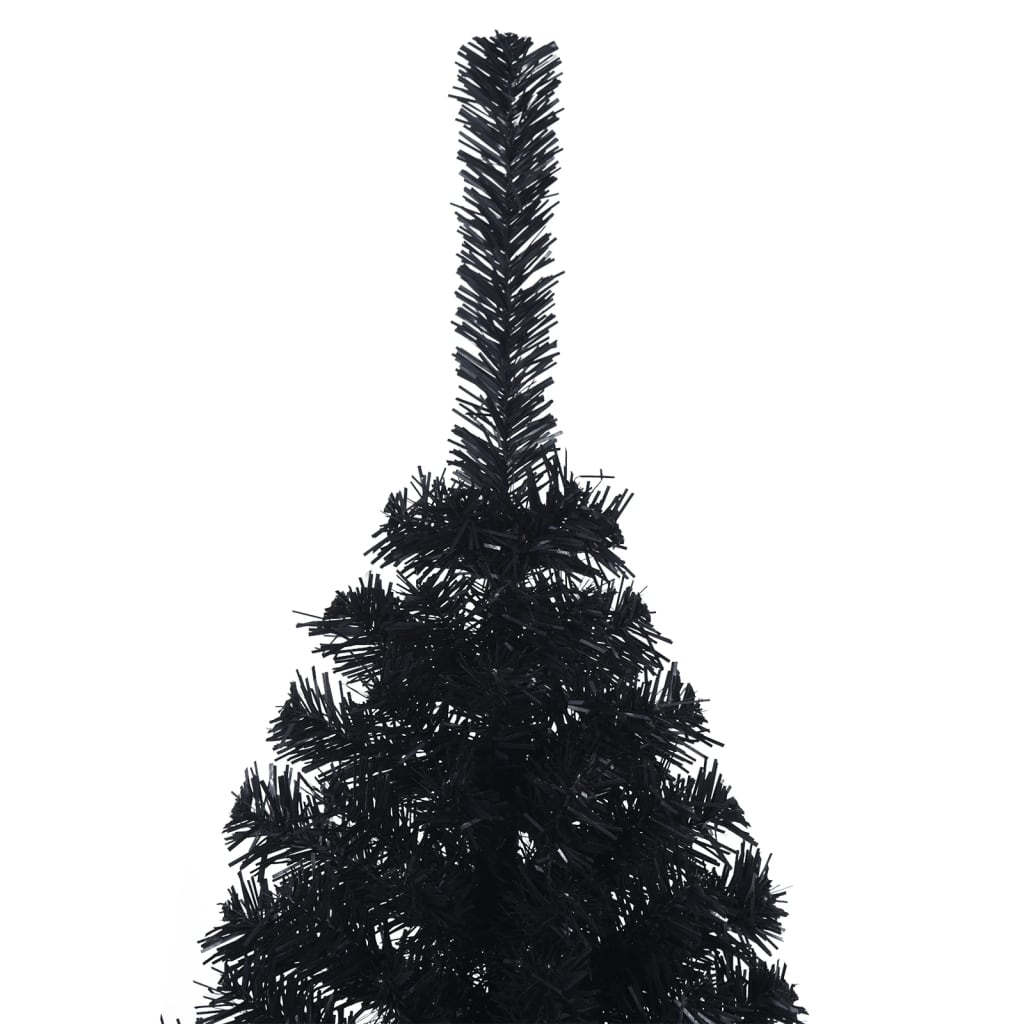 vidaXL Kunstkerstboom met standaard half 120 cm PVC zwart