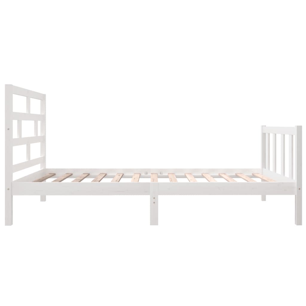 vidaXL Bedframe massief grenenhout wit 90x200 cm