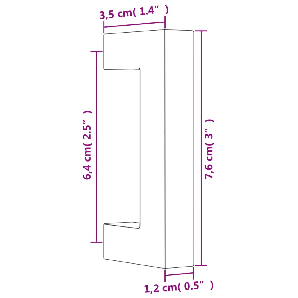 vidaXL Handvatten 10 st 64 mm roestvrij staal zwart