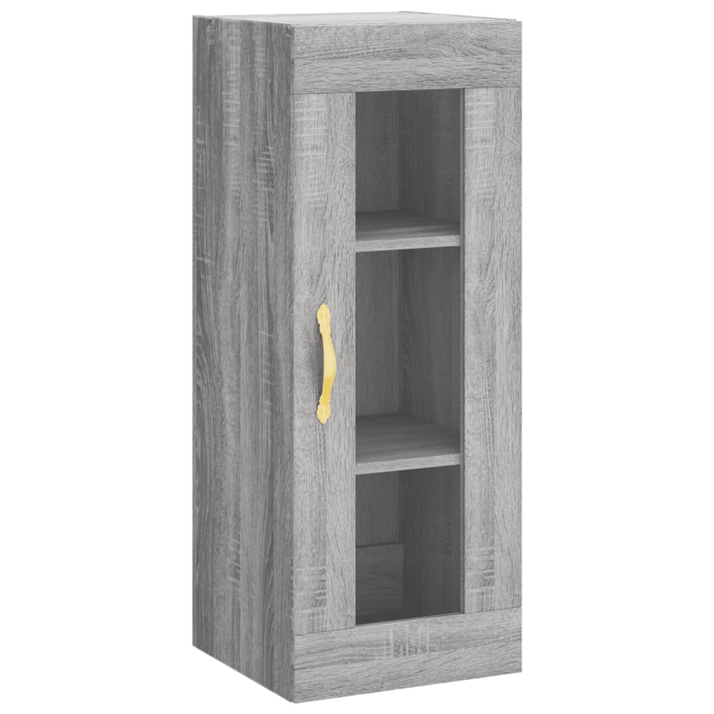 vidaXL Hoge kast 34,5x34x180 cm bewerkt hout grijs sonoma eikenkleurig