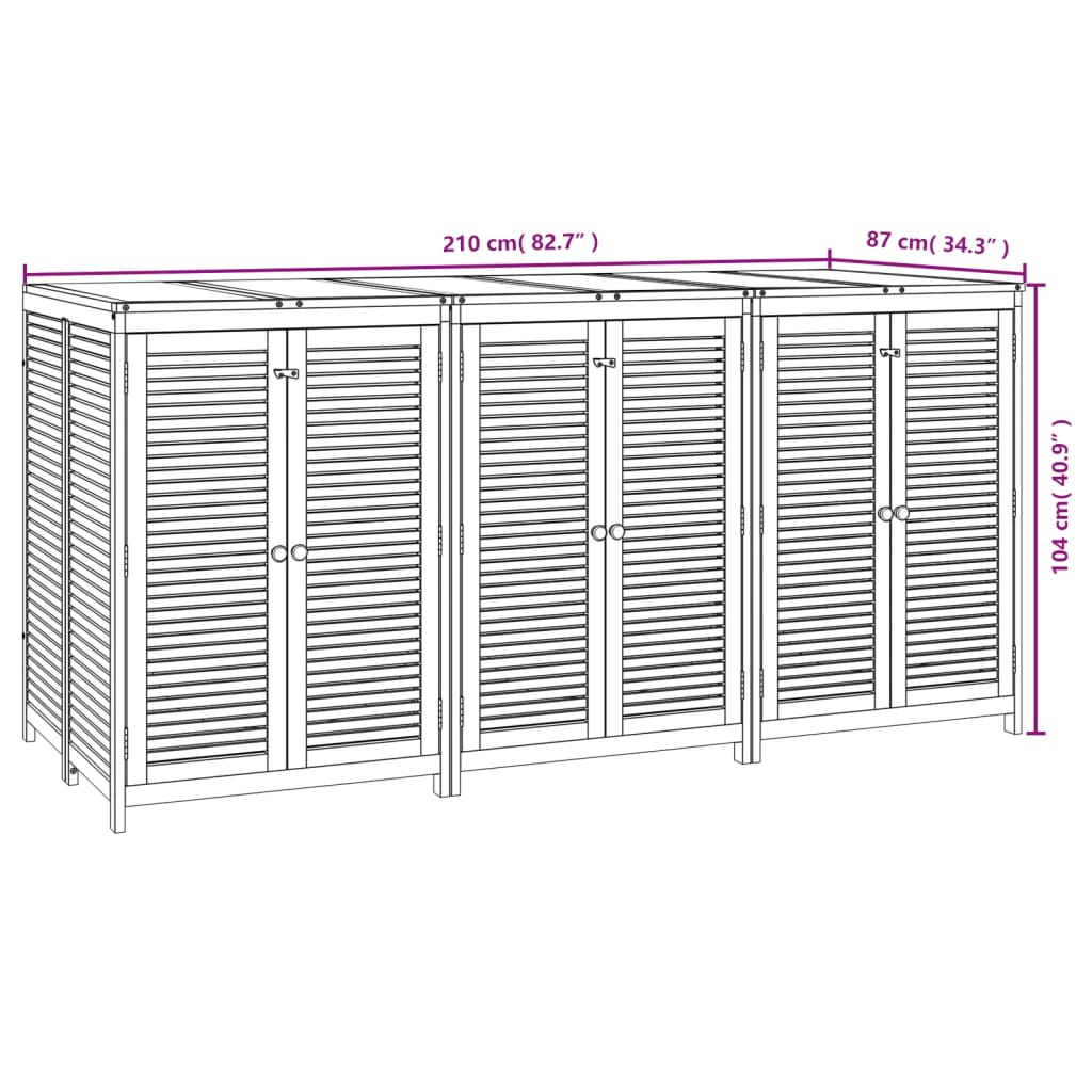 vidaXL Tuinbox 210x87x104 cm massief acaciahout