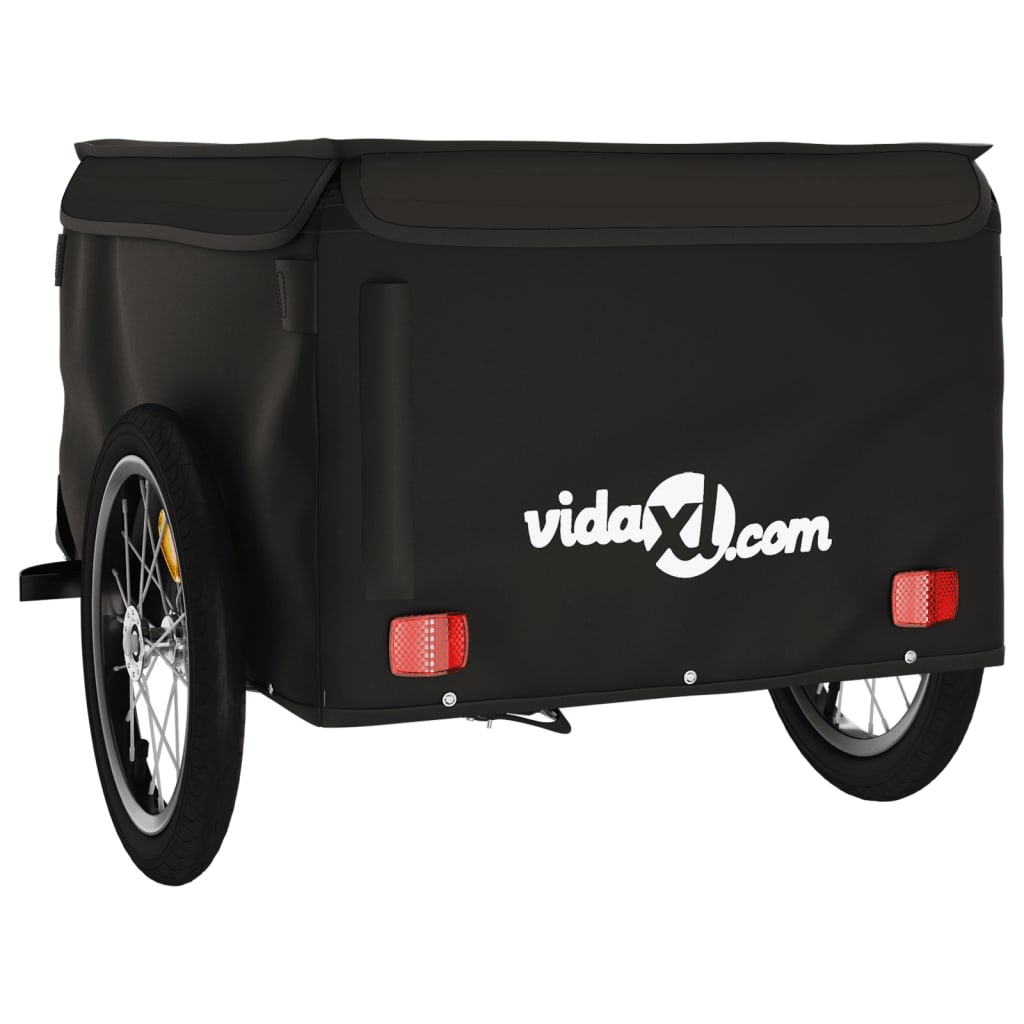 vidaXL Fietstrailer 45 kg ijzer zwart