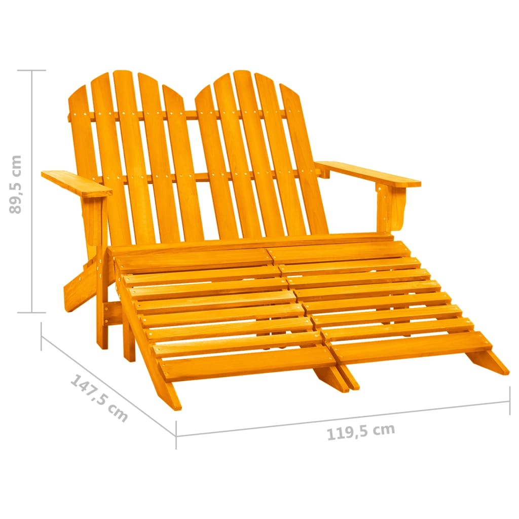 vidaXL Tuinstoel 2-zits Adirondack met voetenbank vurenhout oranje