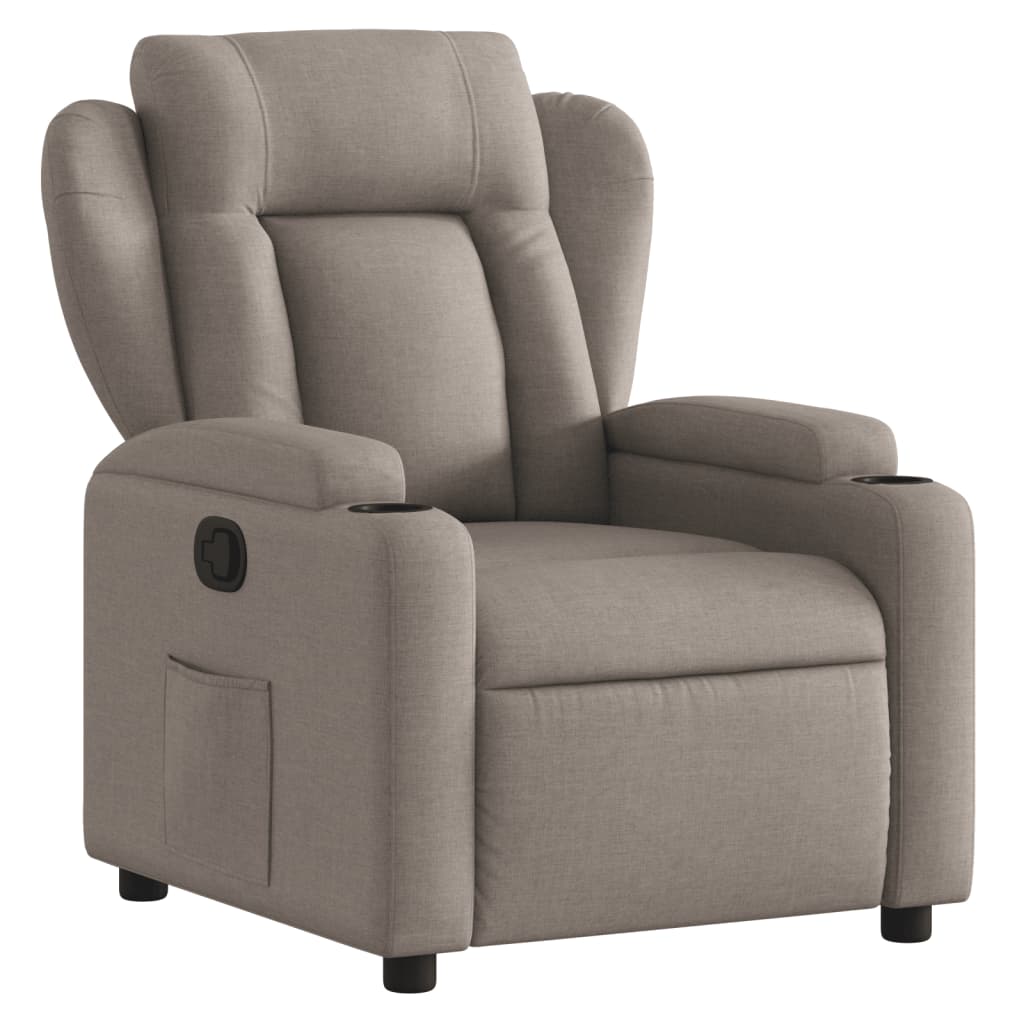 vidaXL Fauteuil verstelbaar stof taupe