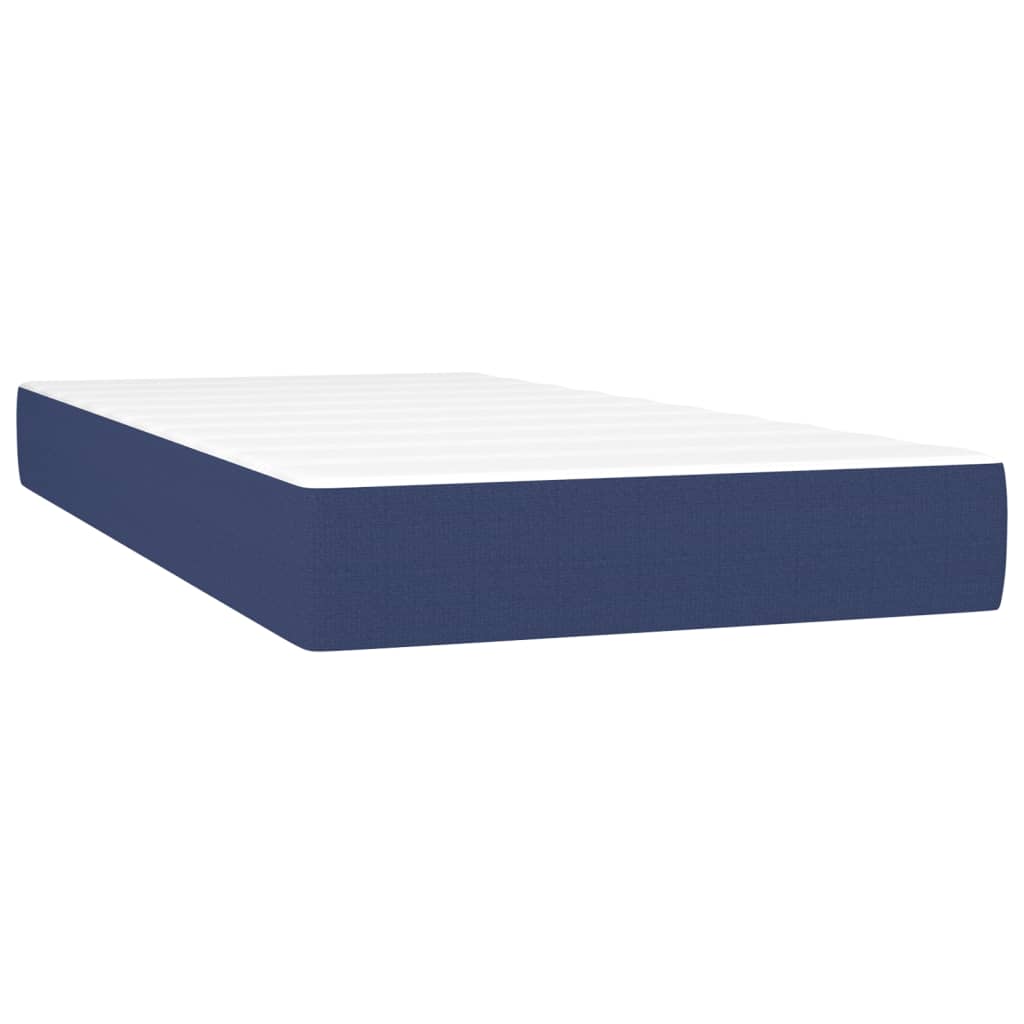 vidaXL Boxspring met matras stof blauw 120x190 cm