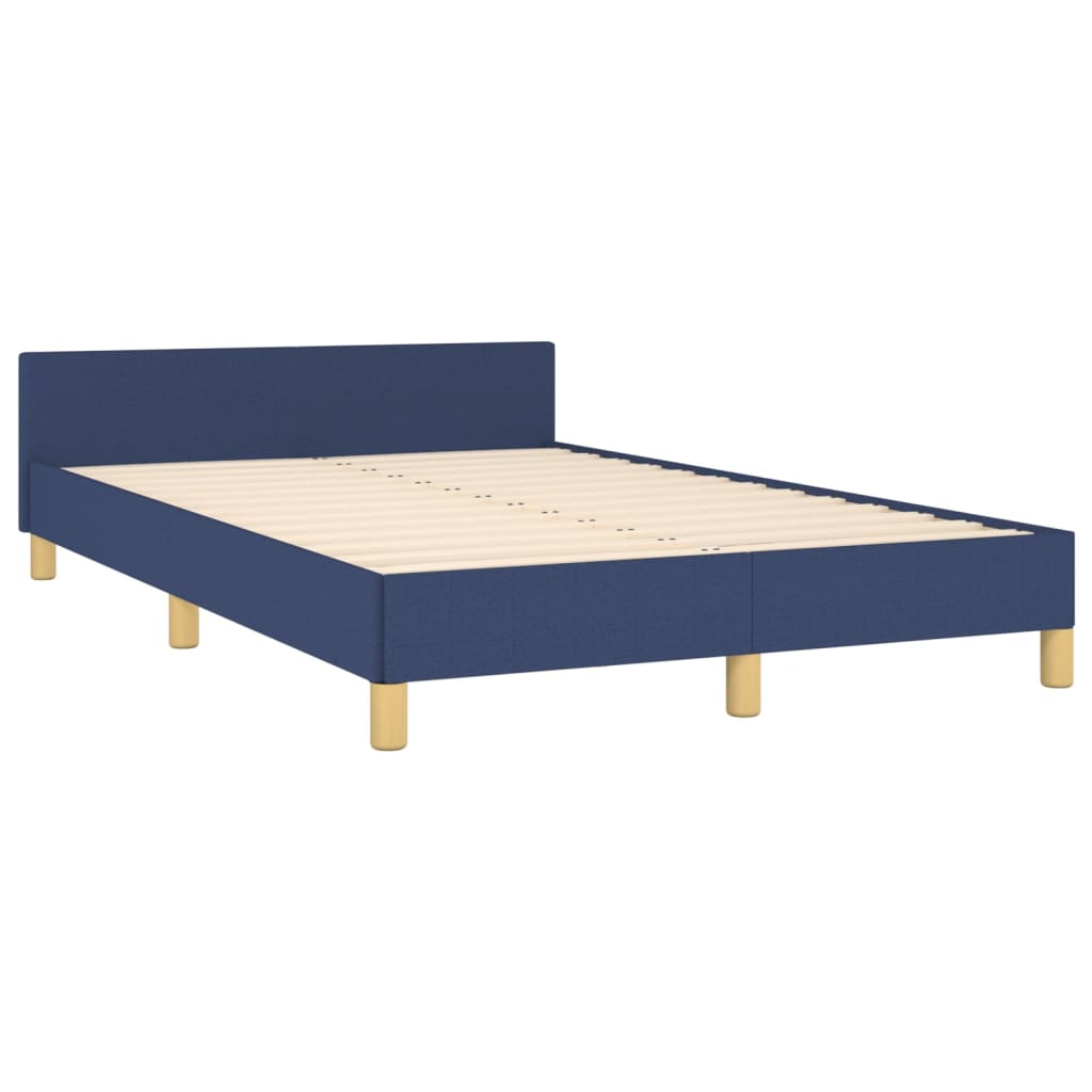 vidaXL Bedframe met hoofdeinde stof blauw 120x200 cm