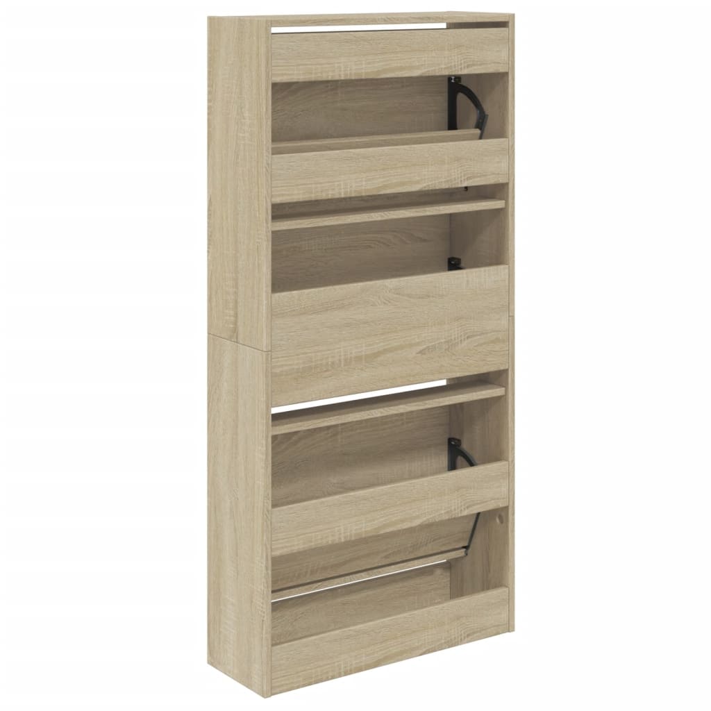 vidaXL Schoenenkast 60x21x125,5 cm bewerkt hout sonoma eikenkleurig