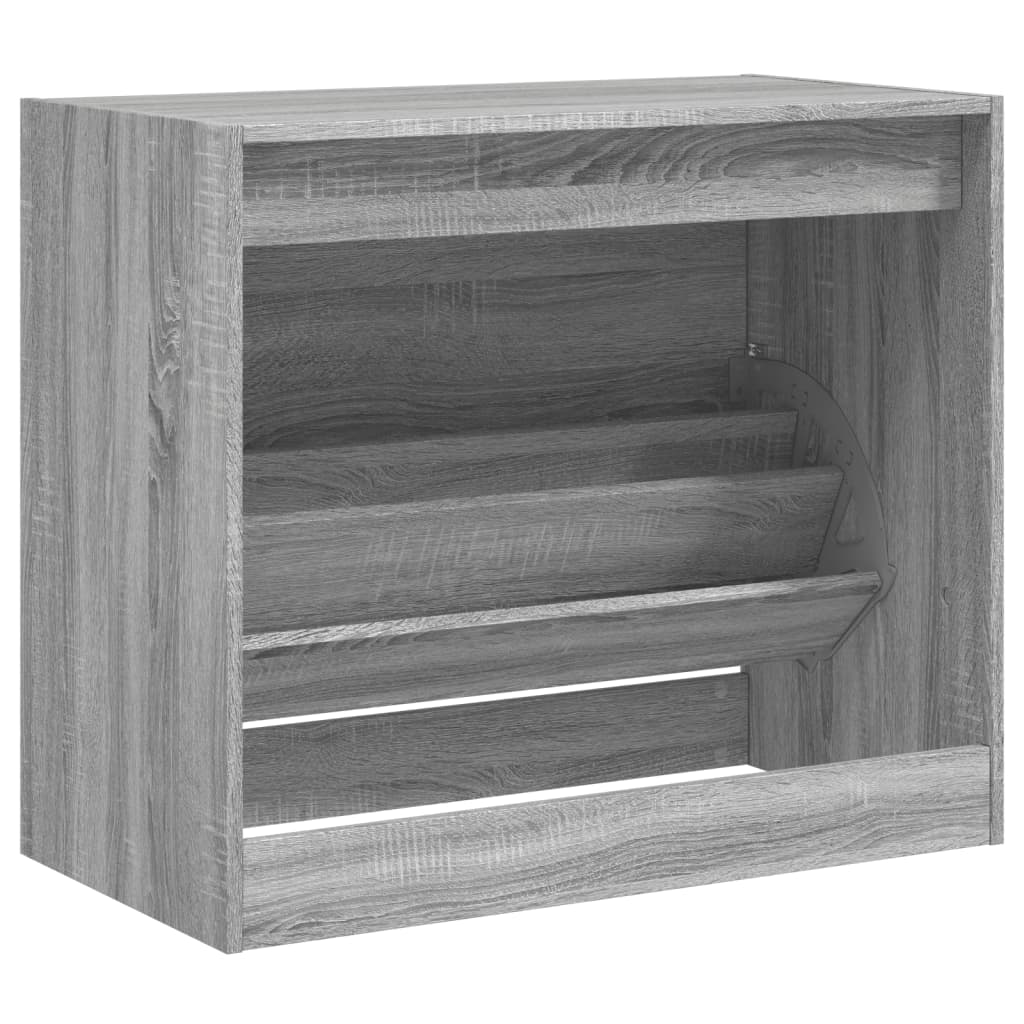 vidaXL Schoenenkast 80x42x69 cm bewerkt hout grijs sonoma eikenkleurig