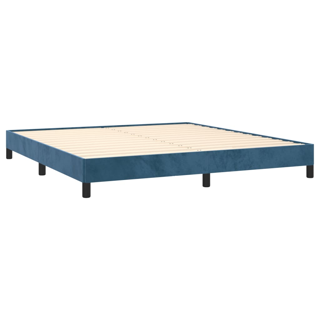 vidaXL Bedframe zonder matras 160x200 cm fluweel donkerblauw