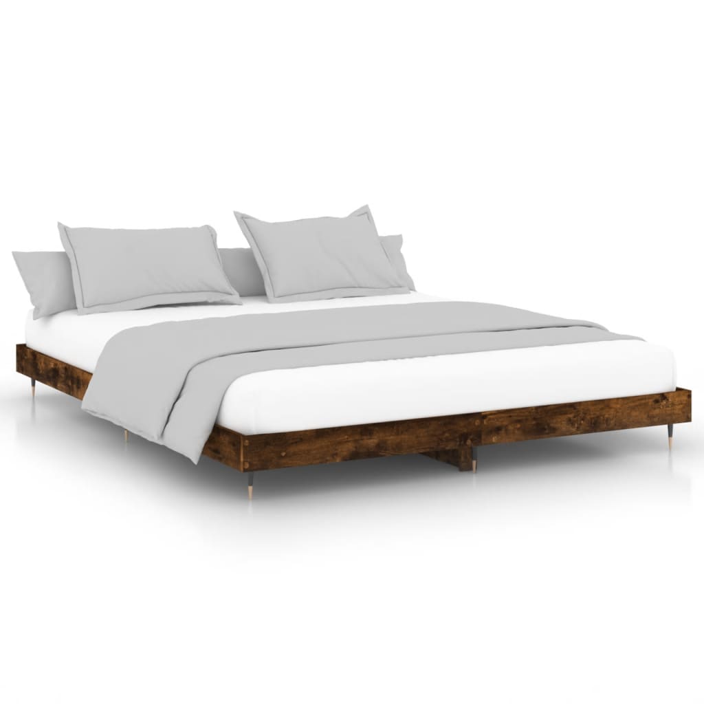 vidaXL Bedframe zonder matras hout gerookt eikenkleurig 120x200 cm