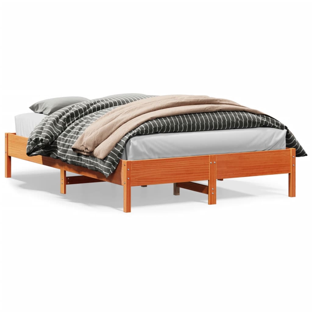 vidaXL Bedframe zonder matras massief grenenhout wasbruin 120x200 cm