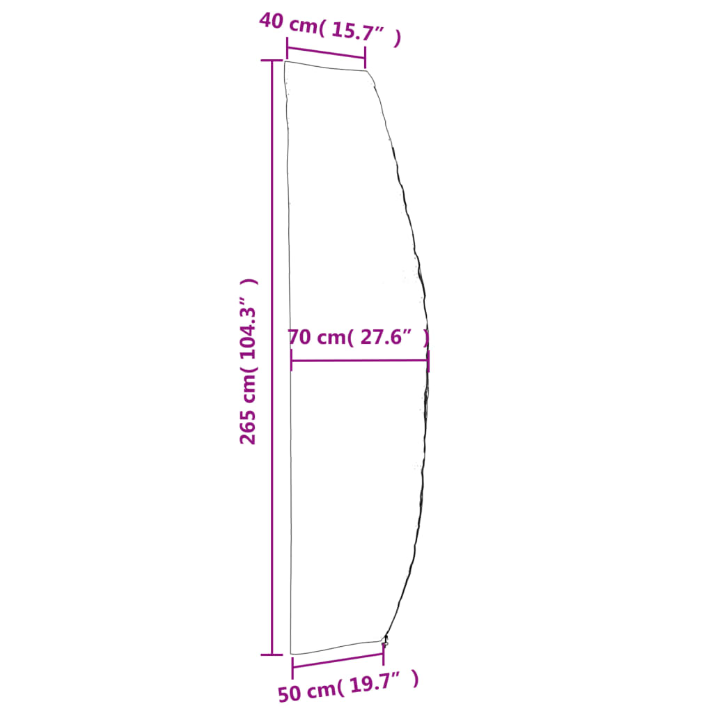 vidaXL Parasolhoes 265x50/70/40 cm 420D oxford zwart