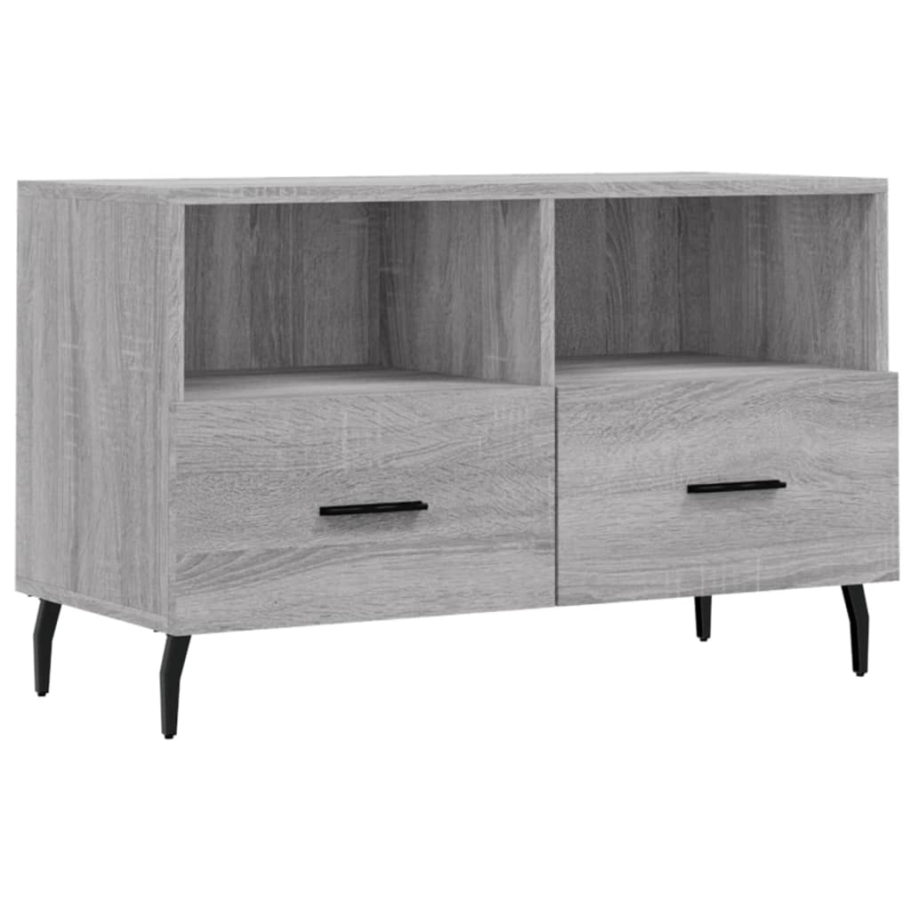 vidaXL Tv-meubel 80x36x50 cm bewerkt hout grijs sonoma eikenkleurig