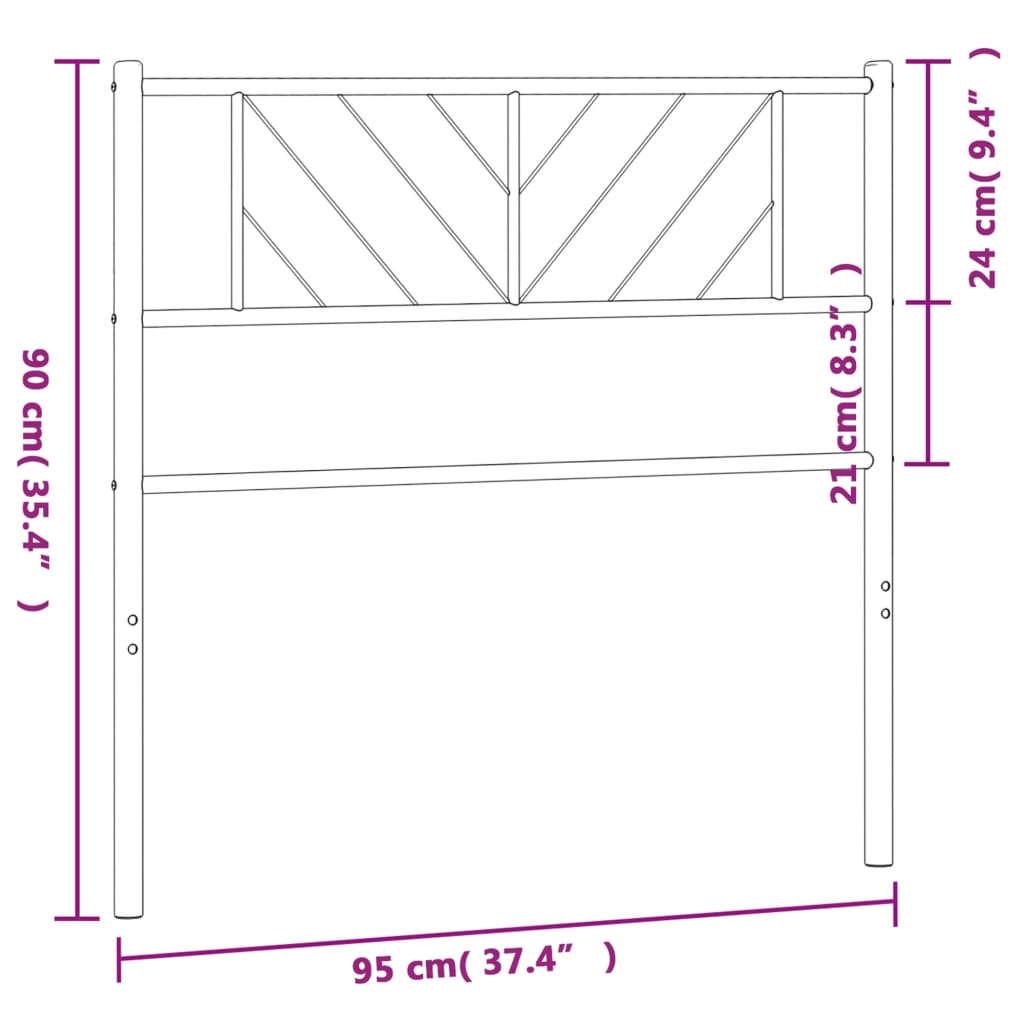 vidaXL Hoofdbord 90 cm metaal wit