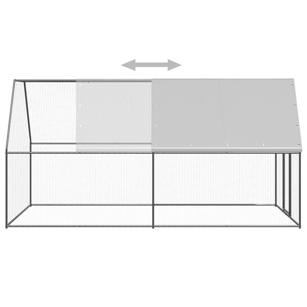 vidaXL Kippenhok 2x4x2 m gegalvaniseerd staal