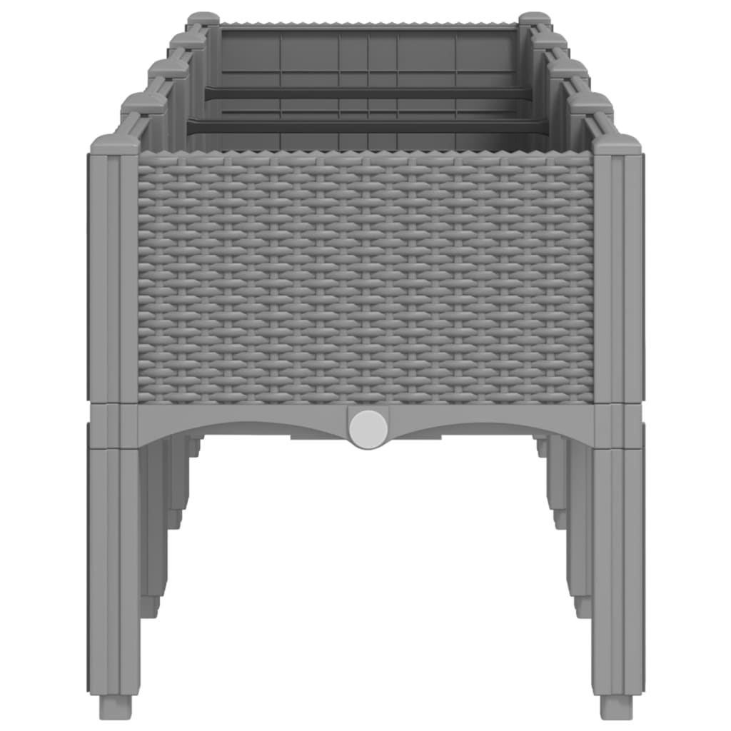 vidaXL Plantenbak met poten 160x40x42 cm polypropeen lichtgrijs