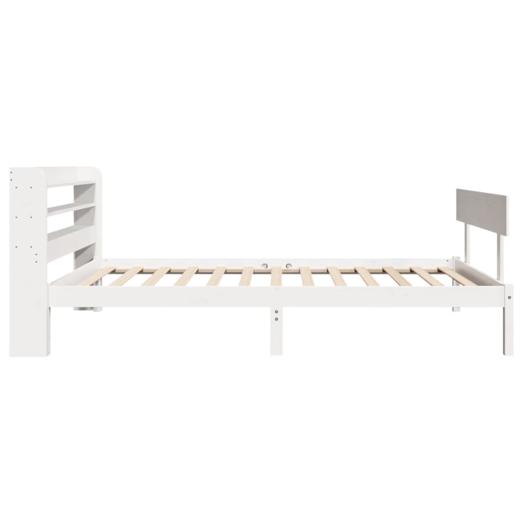 vidaXL Bedframe zonder matras massief grenenhout wit 90x200 cm