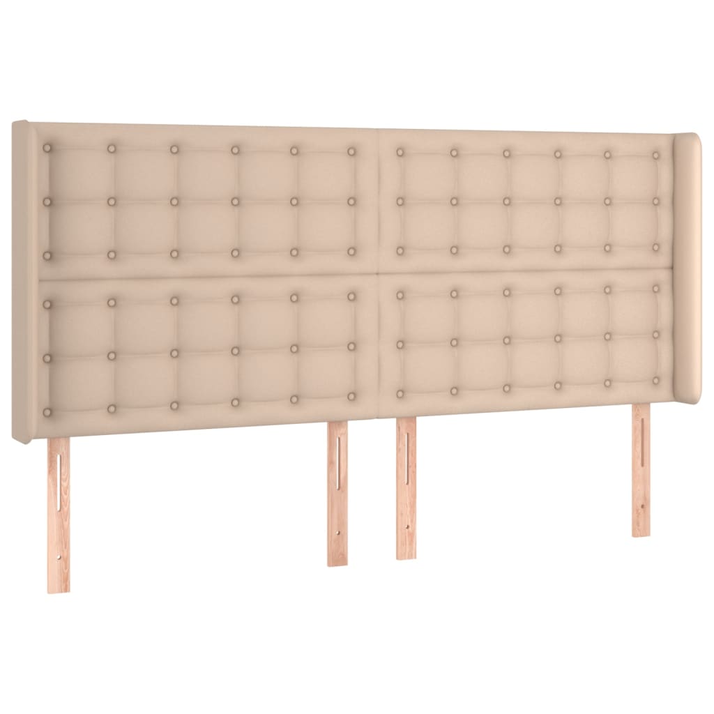 vidaXL Boxspring met matras en LED kunstleer cappuccinokleur 160x200cm