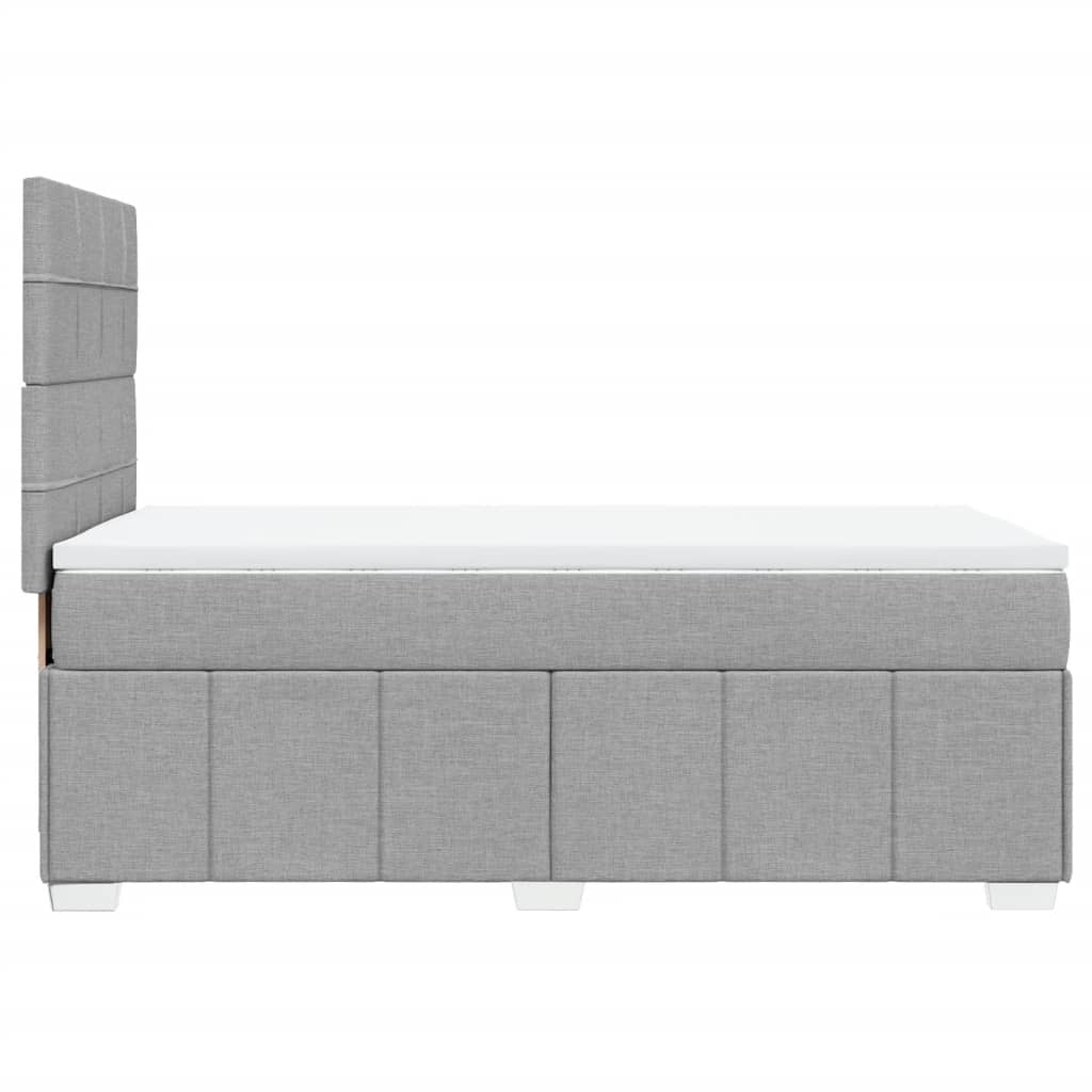 vidaXL Boxspring met matras stof lichtgrijs 100x200 cm