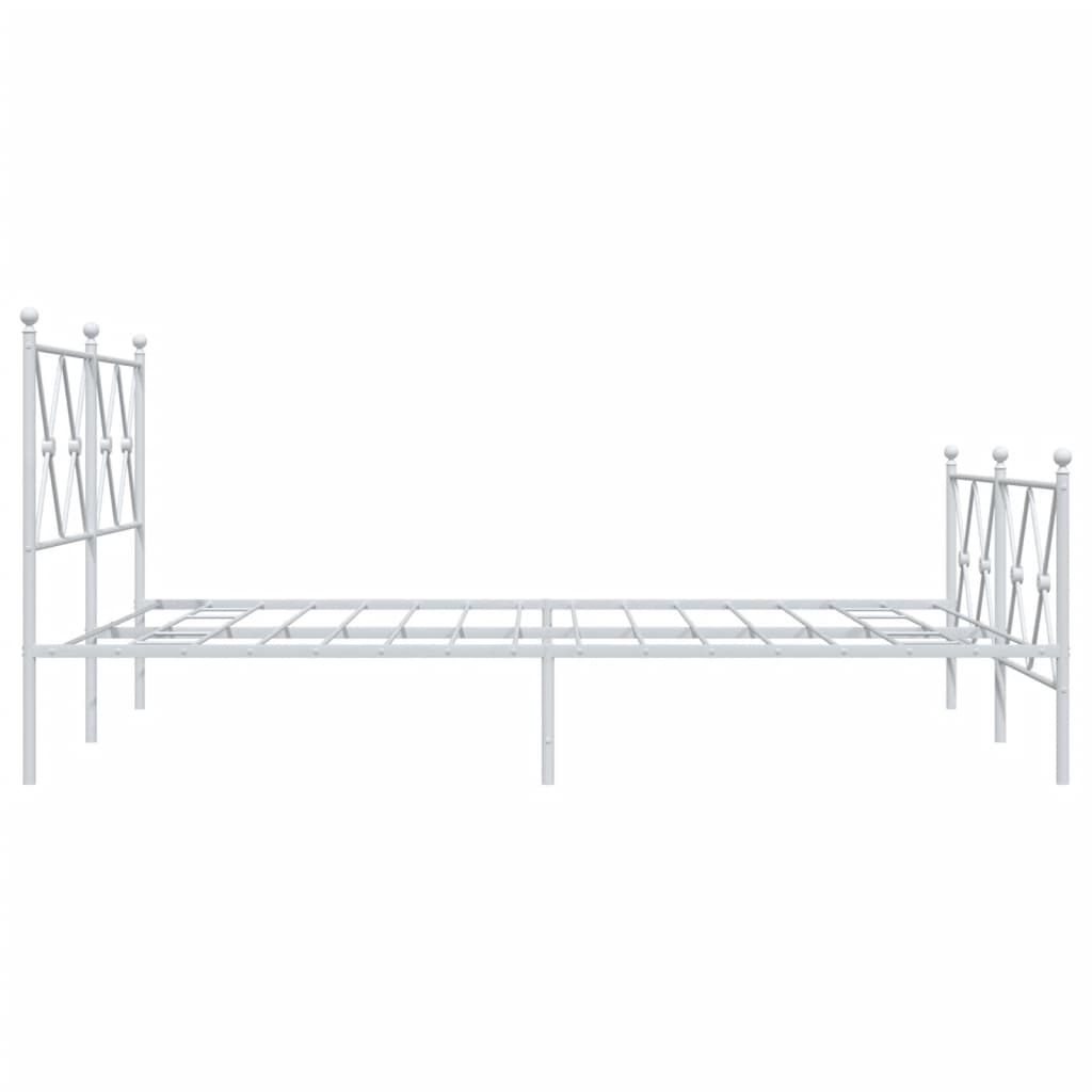 vidaXL Bedframe met hoofd- en voeteneinde metaal wit 140x200 cm