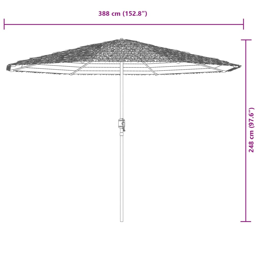 vidaXL Parasol met stalen paal 388x388x248 cm blauw