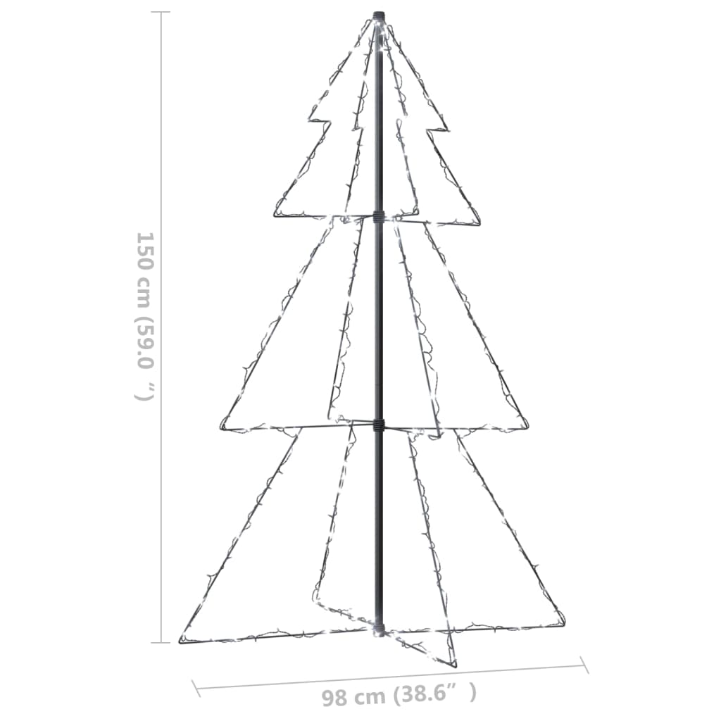 vidaXL Kegelkerstboom 200 LED's binnen en buiten 98x150 cm