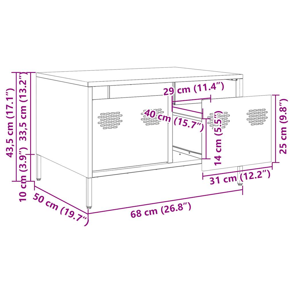 vidaXL Tv-meubel 68x50x43,5 cm koudgewalst staal wit