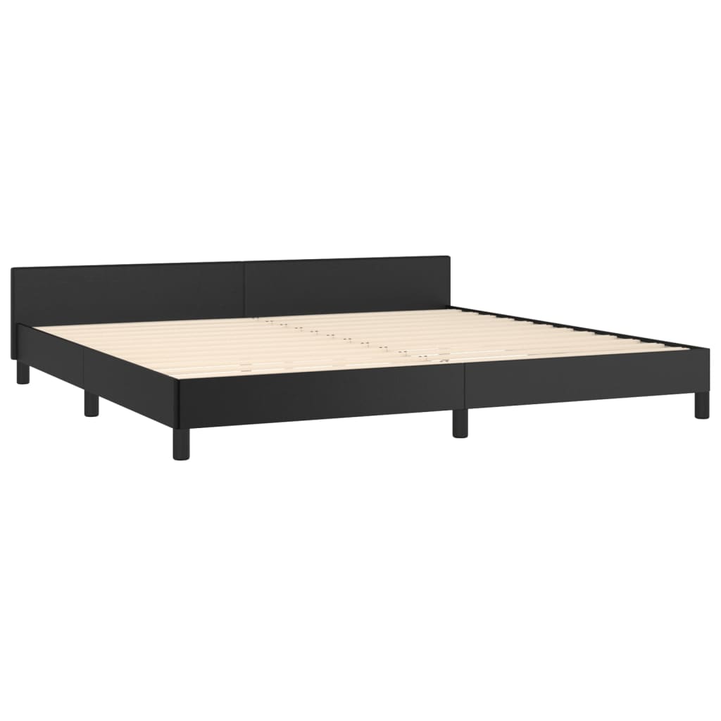 vidaXL Bedframe met hoofdeinde kunstleer zwart 200x200 cm