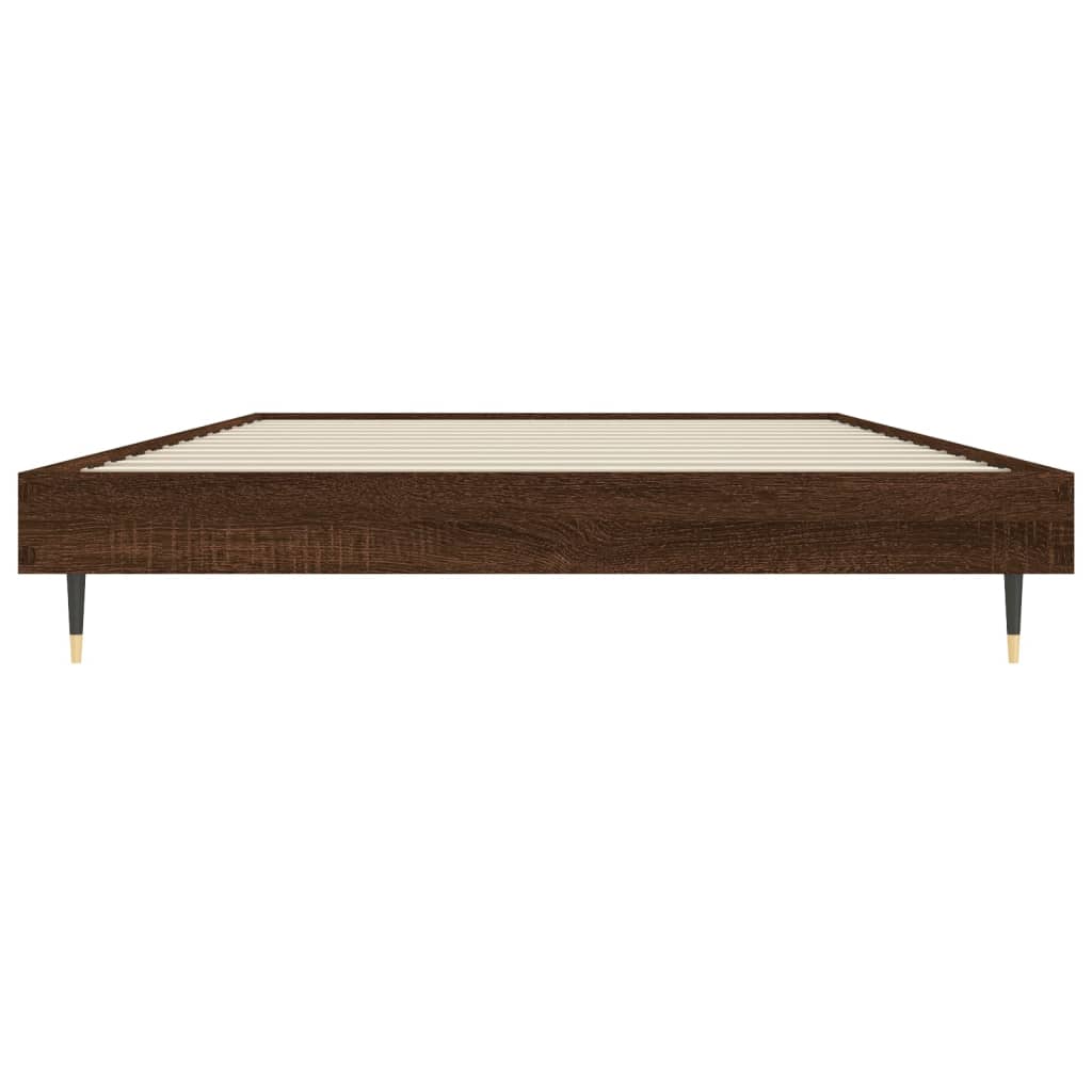 vidaXL Bedframe zonder matras bewerkt hout bruin eikenkleur 90x190 cm