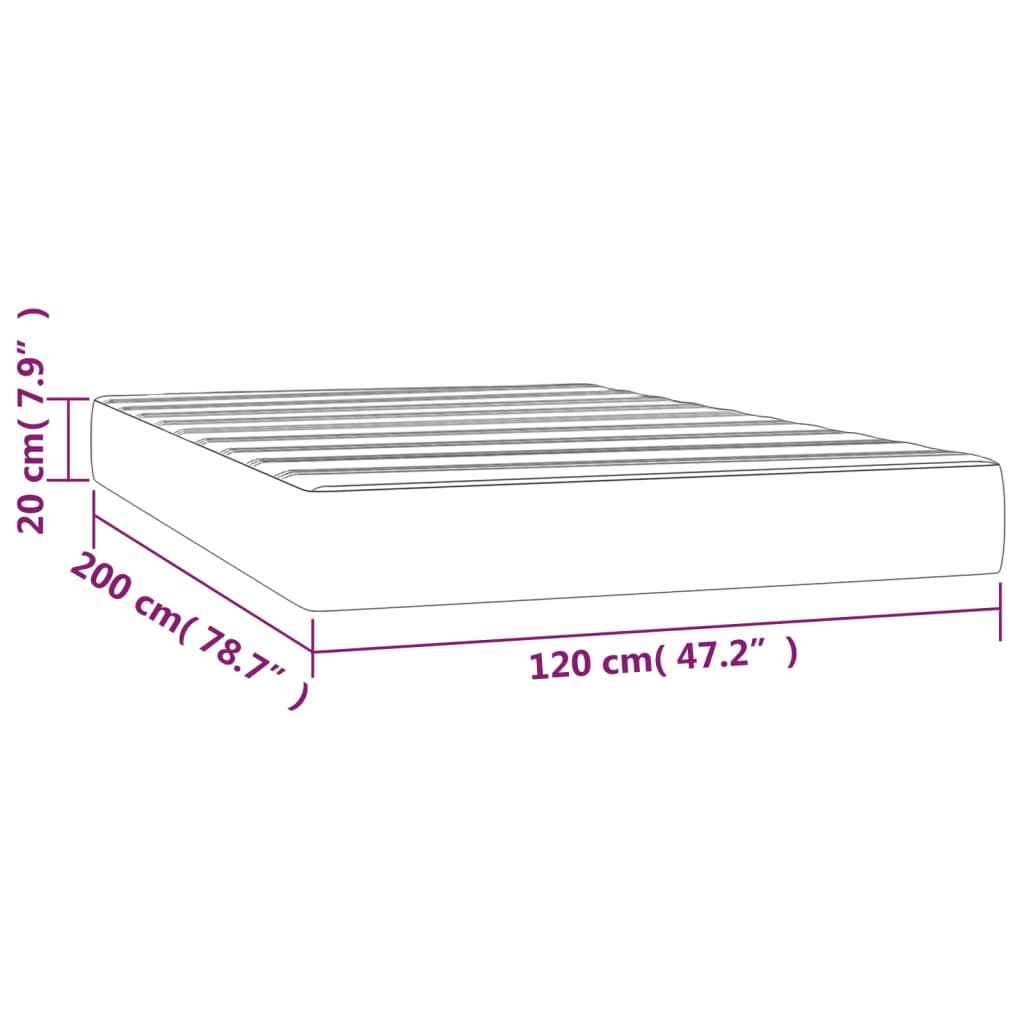 vidaXL Pocketveringmatras 120x200x20 cm fluweel donkergrijs