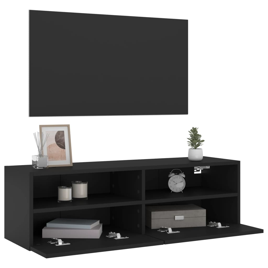 vidaXL Tv-wandmeubel 100x30x30 cm bewerkt hout zwart