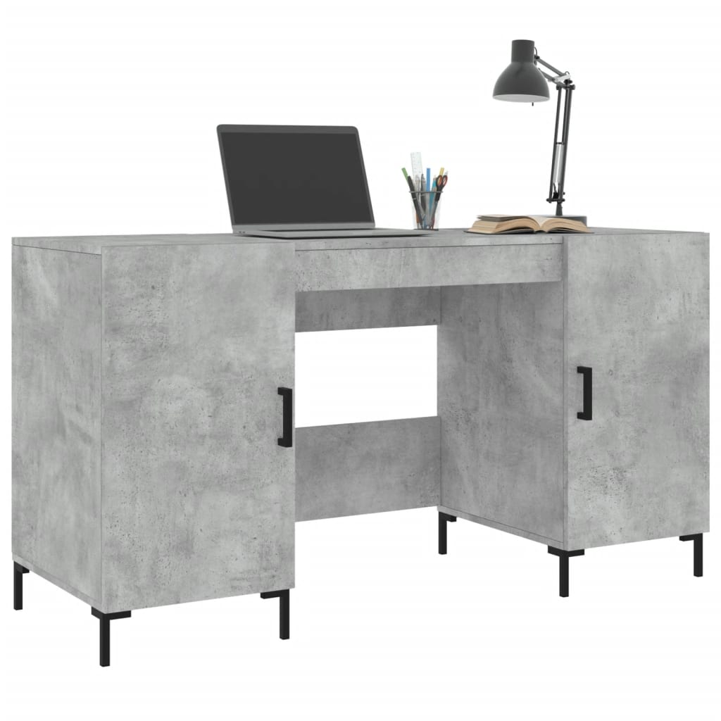 vidaXL Bureau 140x50x75 cm bewerkt hout betongrijs