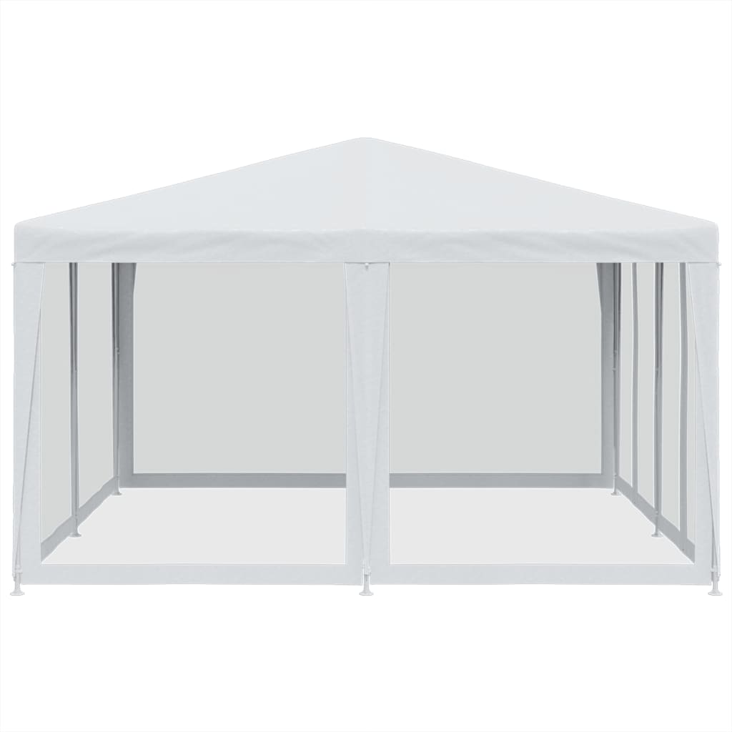 vidaXL Partytent met 8 mesh zijwanden 4x4 m HDPE wit