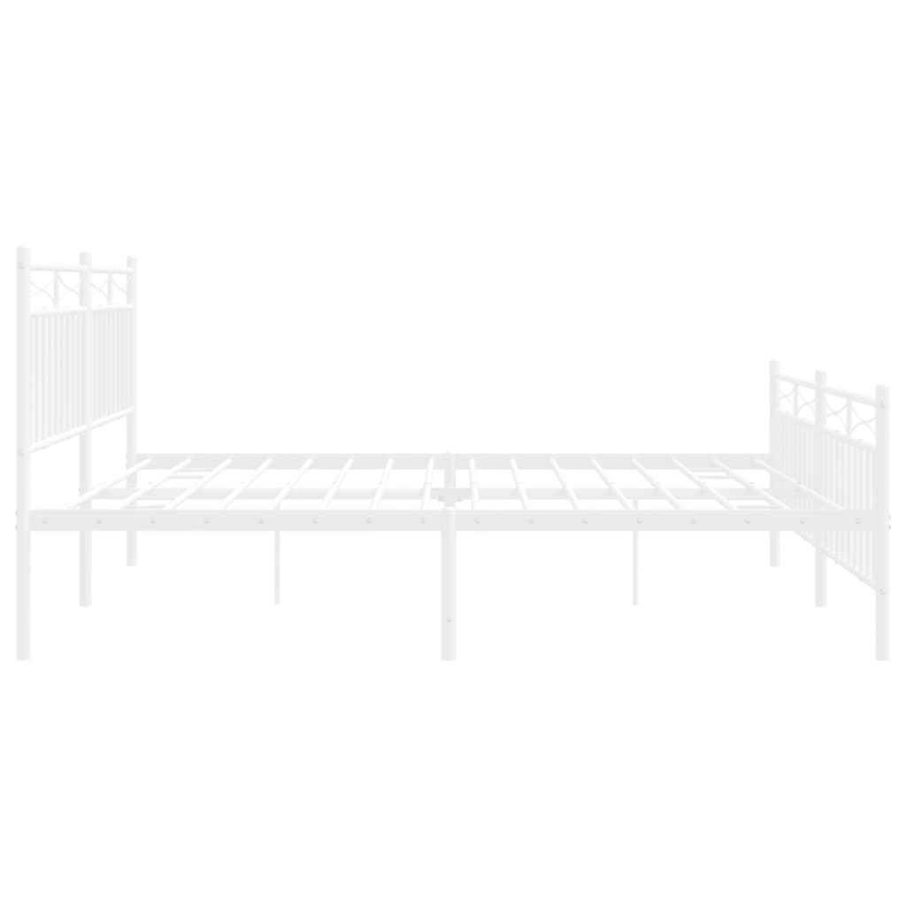 vidaXL Bedframe met hoofd- en voeteneinde metaal wit 180x200 cm