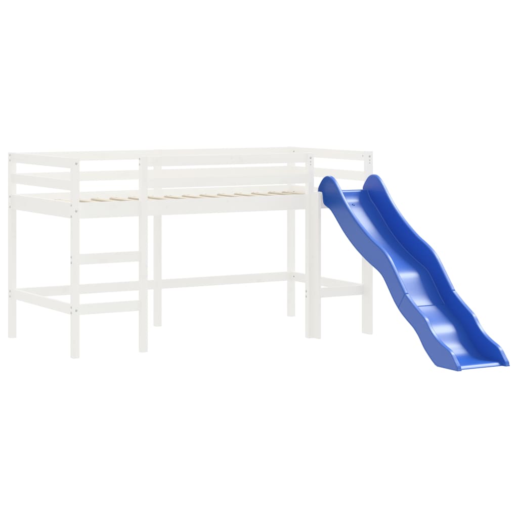 vidaXL Kinderhoogslaper met toren 80x200 cm massief grenenhout blauw