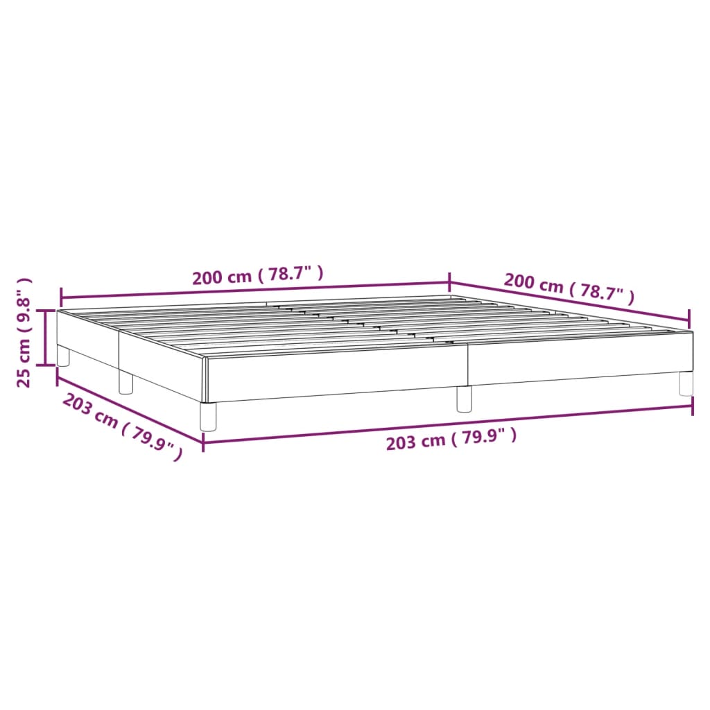 vidaXL Bedframe zonder matras stof lichtgrijs 200x200 cm