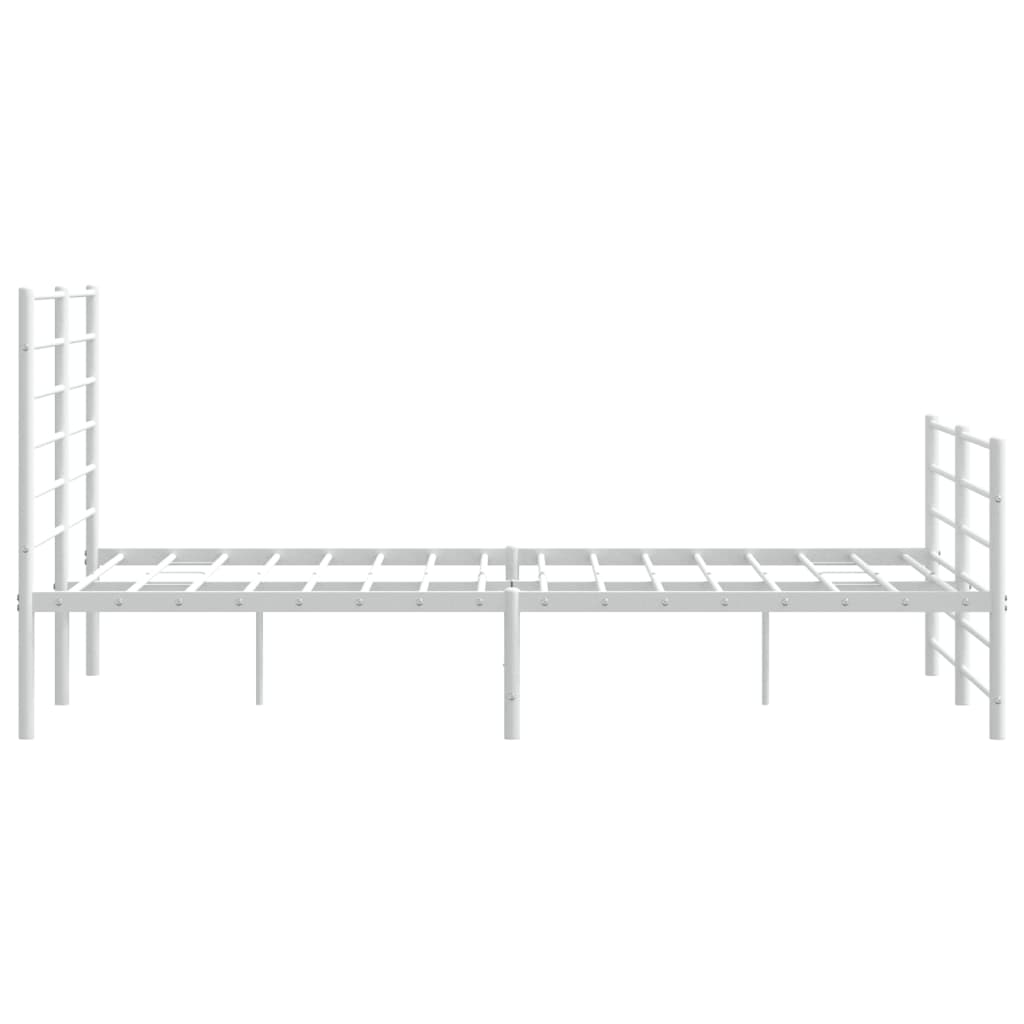 vidaXL Bedframe met hoofd- en voeteneinde metaal wit 120x200 cm