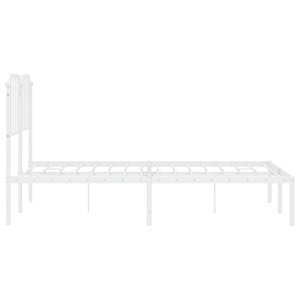 vidaXL Bedframe met hoofdbord metaal wit 140x190 cm