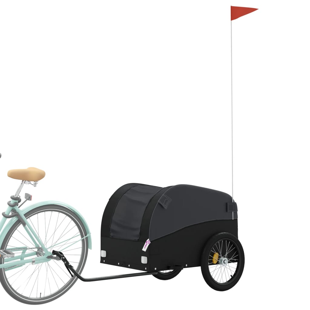 vidaXL Fietstrailer 45 kg ijzer zwart