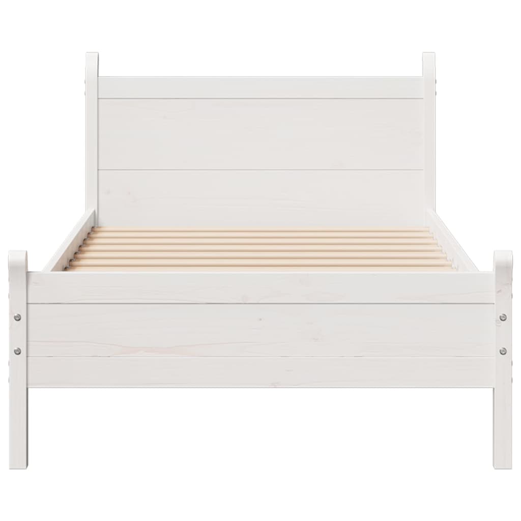 vidaXL Bedframe zonder matras massief grenenhout wit 90x200 cm