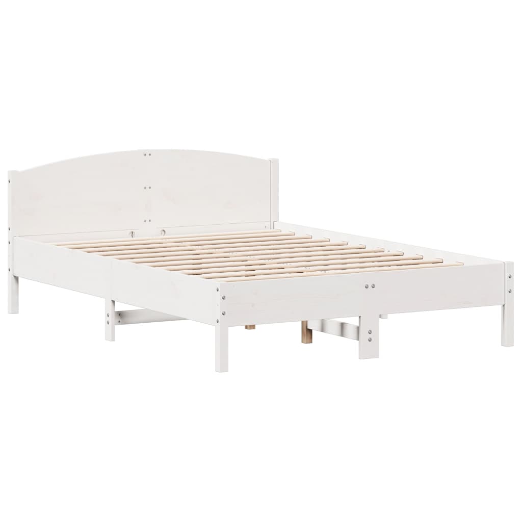 vidaXL Bedframe zonder matras massief grenenhout wit 120x200 cm