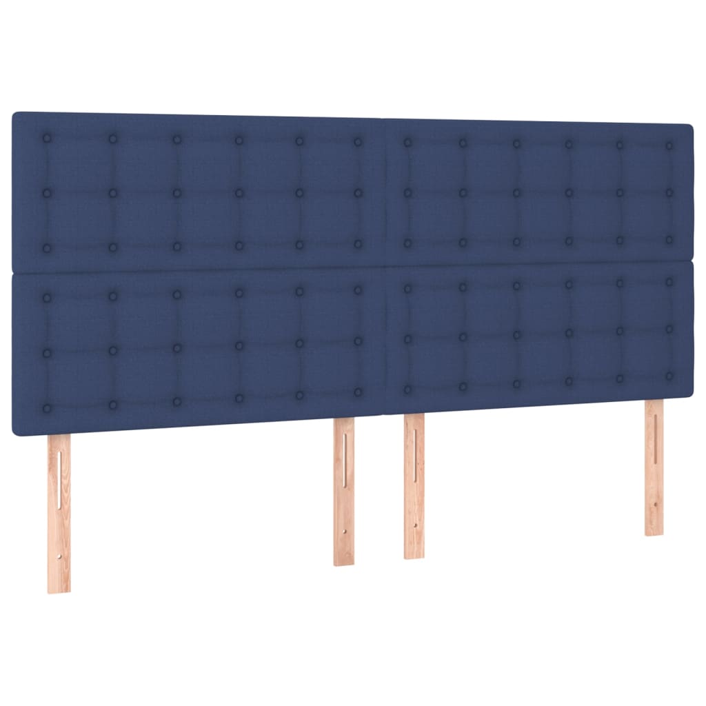 vidaXL Hoofdbord LED 180x5x118/128 cm stof blauw