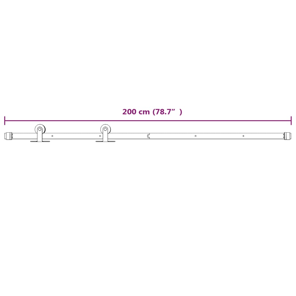 vidaXL Schuifdeur met beslag 85x210 cm massief grenenhout