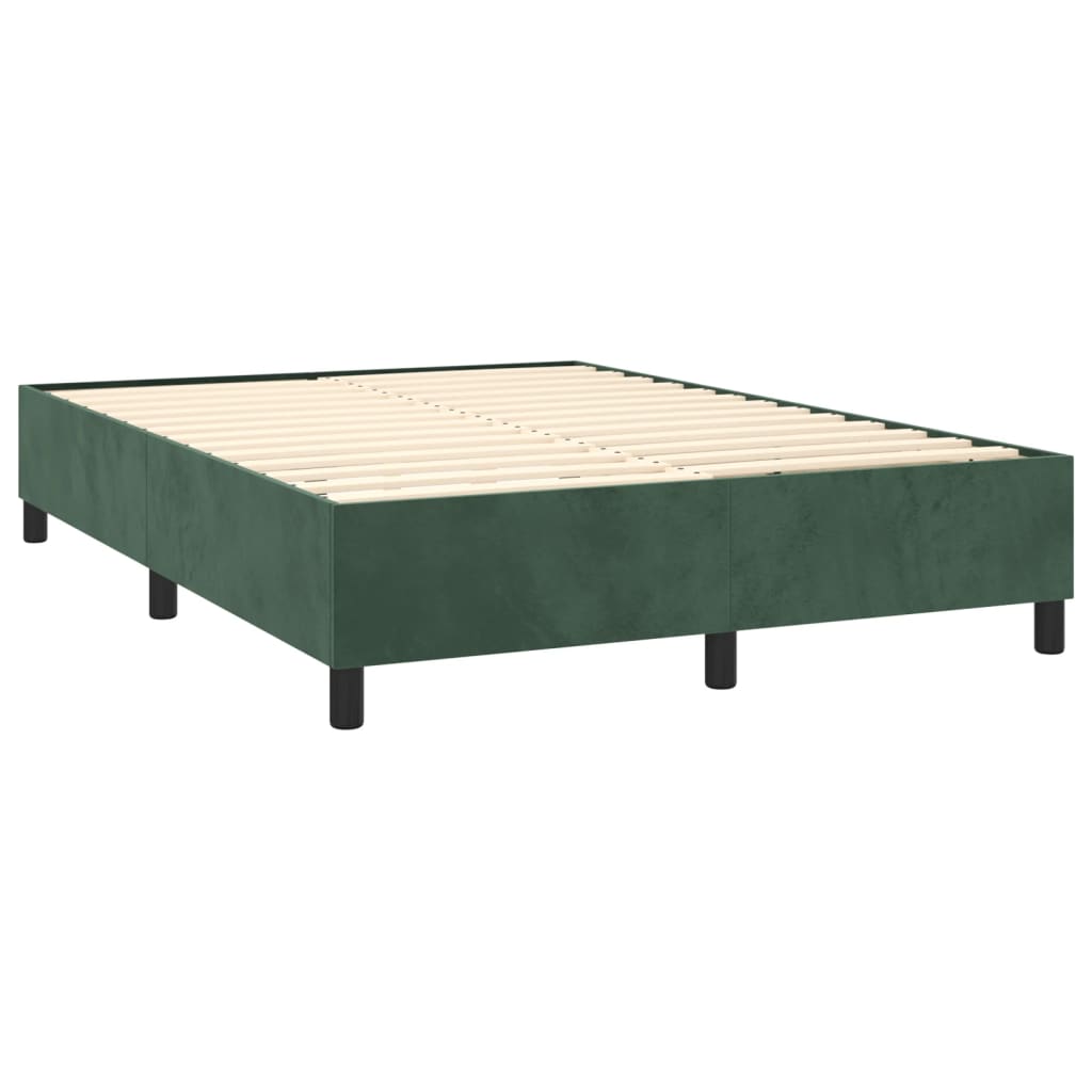 vidaXL Bedframe fluweel donkergroen 140x190 cm