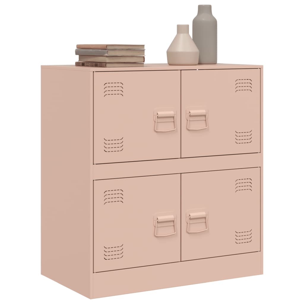 vidaXL Dressoir 67x39x73 cm staal roze