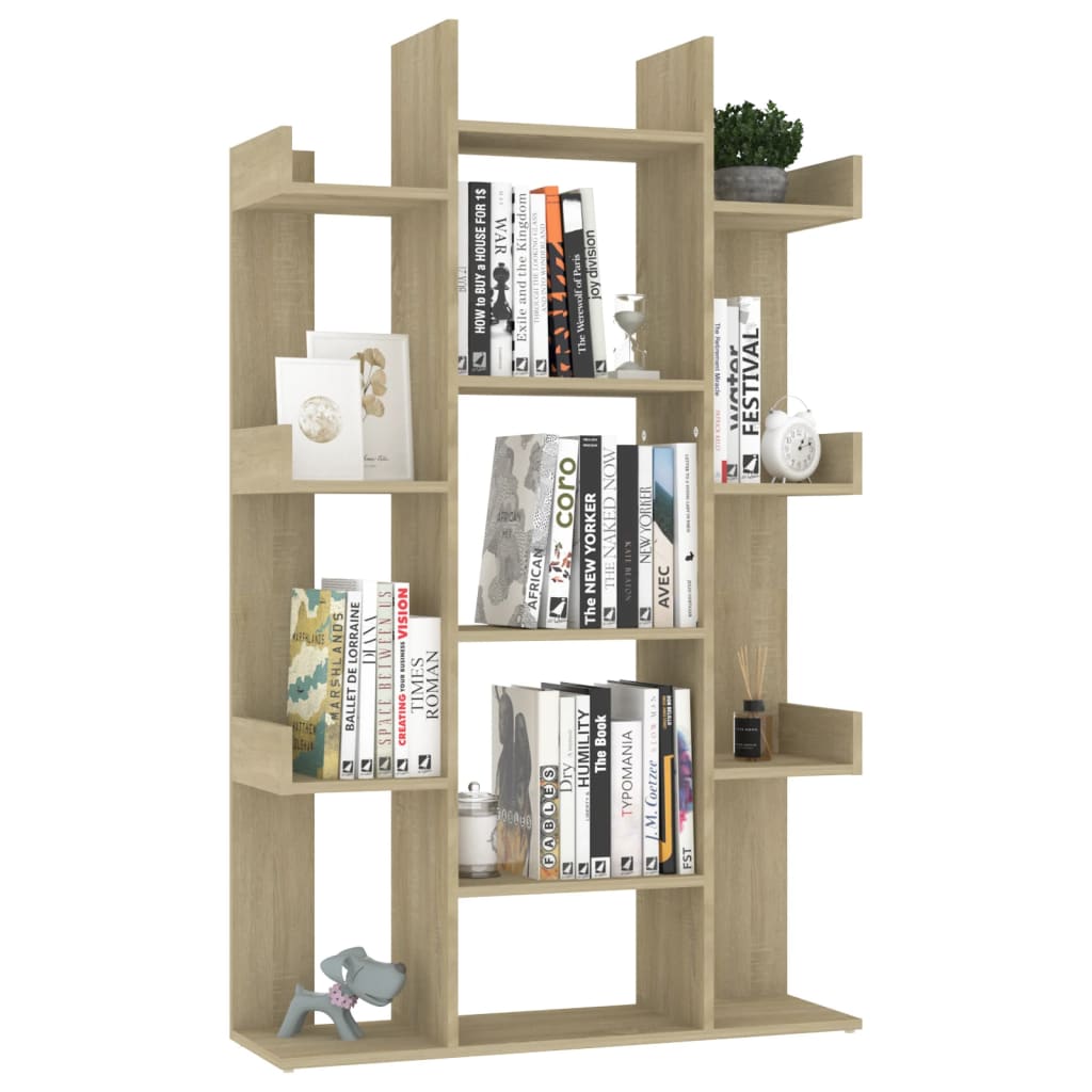 vidaXL Boekenkast 86x25,5x140 cm bewerkt hout sonoma eikenkleurig