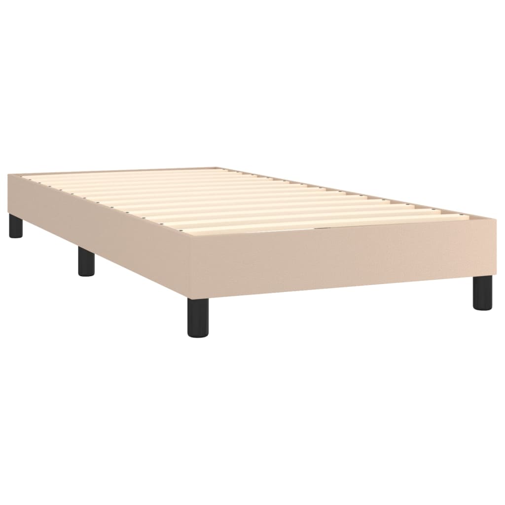 vidaXL Boxspring met matras en LED kunstleer cappuccinokleur 80x200 cm