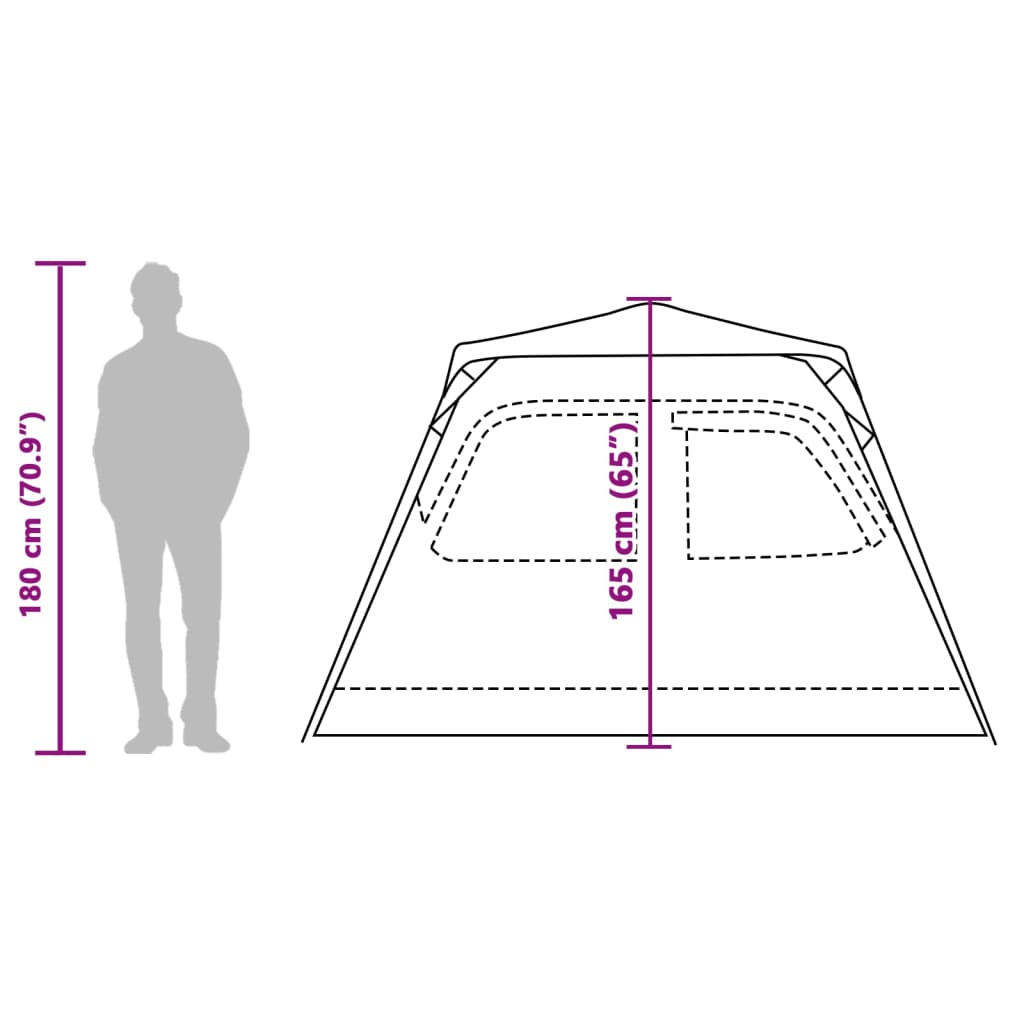 vidaXL Koepeltent 4-persoons snelontgrendeling groen