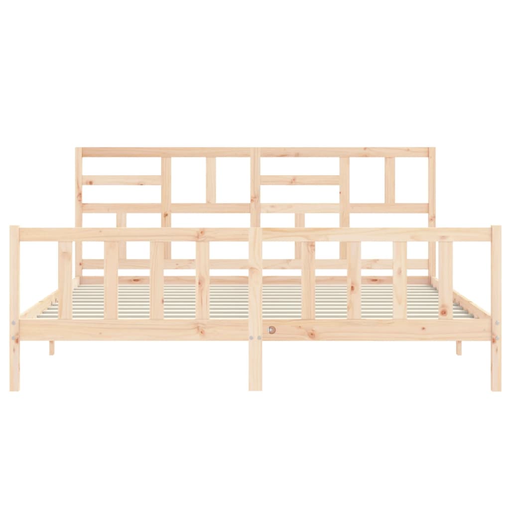 vidaXL Bedframe met hoofdbord massief hout