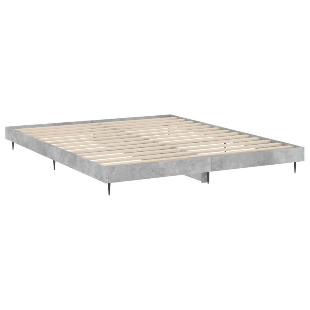 vidaXL Bedframe bewerkt hout betongrijs 180x200 cm